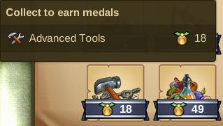 Collect Advanced Tools - 18 Medaillen